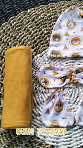 Well Baby Paket Hemat 4in1 Bedong Kupluk Sartaki Bayi Baru Lahir Seri Kunyit