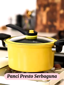 Panci Presto Teflon Pressure Cooker Pot 3.5 Liter Serbaguna Anti Lengket Panci Presto