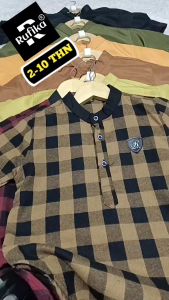 Promo Baju Kemeja Koko Kurta Flanel Anak Lengan Pendek Usia 2-10 Tahun Baju Muslim Anak Terbaru R010