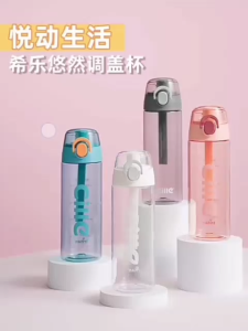 Cille Leak-Proof Tritan BPA-Free Portable Water Bottle 600ml With Rubber Strap