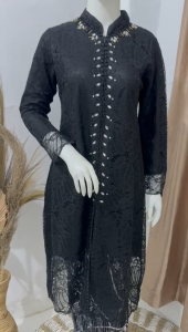 Realpict Setelan Kebaya Tunik Busui Brokat Full Payet// Set Tunik Salsabila Rok Plisket//Harga Promo Kebaya Modern