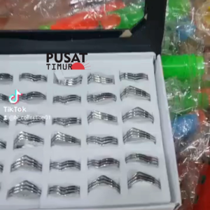 Cincin Titanium Fuji Baris Tiga | Cincin Tiga Layer Tahan Karat | PUSAT TIMUR