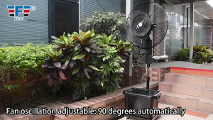 พัดลมไอน้ำ สเปรย์ พัดลมไฟฟ้า 45L พัดลมตั้งพื้น พัดลมแบบละอองน้ำแนวตั้ง ปริมาณอากาศขนาดใหญ่ 35000 เพิ่มน้ำ พัดลมปรับอากาศSbarllo baking