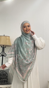Thiflati Voal Jumbo 140x140 cm Motif Broderie Flow Scarf Voal Segi Empat Kerudung Motif