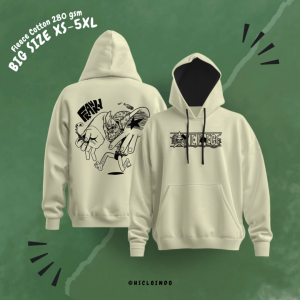 Hoodie Jumper HSCLO Franky One Piece Anime Manga Pullover Sweatshirt Bahan Fleece Ukuran Jumbo Big Size XS S M L XL XXL 3XL 4XL 5XL