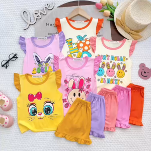 [10-30kg] Quần áo bé gái bộ cánh tiên bé gái vải thun lạnh loại 1 Minlybaby chính hãng phối quần lai bèo cho bé 1.2.3.4.5.6.7T