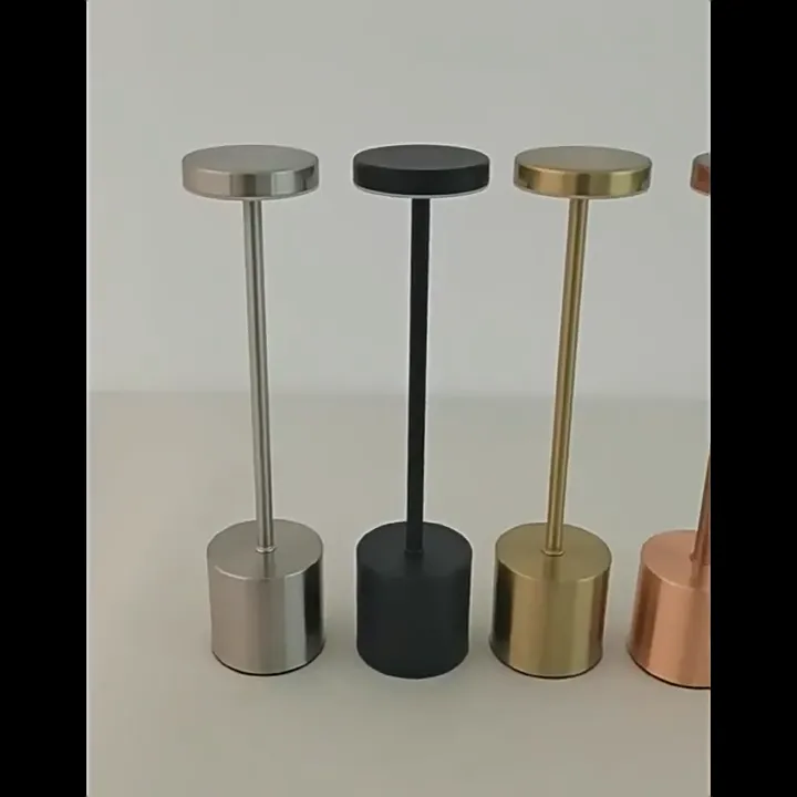 Metal Touch Sensor LED Bedside Table Lamp USB Rechargeable Desk Lamp 3 ...