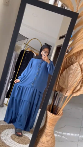 Baju Gamis Lebaran 2025 & Zetta Dress Crinkle Premium