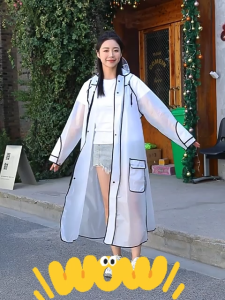 เสื้อกันฝน แบบหนา ใส่ขับมอเตอร์ไซค์ได้ ลายการ์ตูนน่ารัก มีหลายสีให้เลือก มีหมวกด้วย สวมใส่สบาย ทั้งชายและหญิง