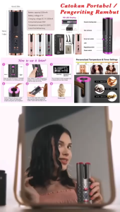 Catok Portable Keriting Tanpa Kabel Cordless Automatic Hair Curler