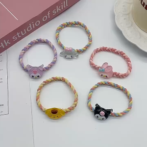 Ikat Rambut Kepang Karakter Lucu Elastis Kunciran Rambut Anak Motif Isi 5pc