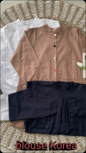 Kemeja Single Breasted Gadis Mori Sederhana Kasual Korea Terbaru