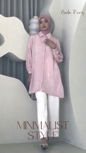 Clover Clothing Tunik Sigi - Tunik Kekinian Polos Bahan Santorini Silk