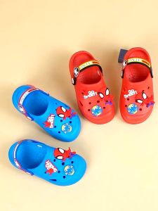 Disney Disney Spiderman Hole Shoes Children Boys Girls Outdoor Beach Shoes Baby Anti-slip Cartoon Toe-toe Slippers