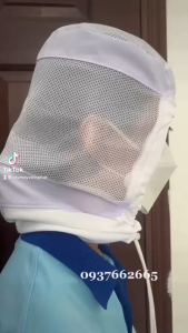 Nón Lưới Thuỷ Sản Trùm Tóc Dài Màu Trắng Công Nhân Chế Biến - Nón Lưới Trùm Phủ Đầu Bảo Hộ Thông Thoáng - Ảnh Thật