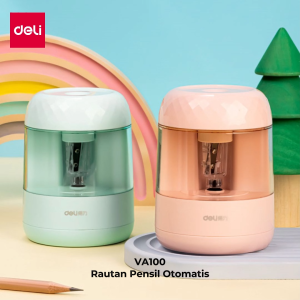 Deli Rautan Pensil Elektrik Otomatis / Electric Pencil Sharpener Lucu Pink Hijau VA100