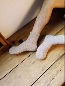 1 Pair Mens Warmer Thicken Thermal Wool Cashmere Socks Soft Coral Velvet Home Floor Socks Sleeping Socks