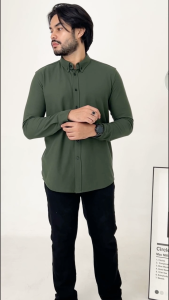 Hey Man Kemeja Casual Pique LS - Army