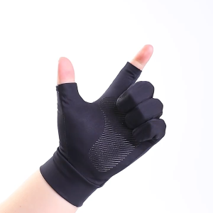 COLOGO High-Elastic Motorcycle Racing Protective Gloves: Breathable Ice Silk Non-Slip Anti-UV Outdoor Sports Riding Gloves 1Pair Two Finger