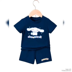 Stelan Kaos Anak Perempuan CINNAMOROLL untuk Usia 1-8 Tahun