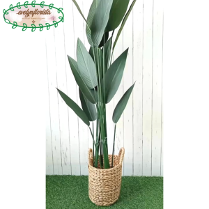Pohon Artificial Daun Pisang Heliconia T150 Latex Pot Dasar Hitam Cover Eceng Gondok