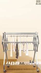 Foldable Stainless Steel W Shape 1.2M Laundry Rack Clothes Drying Rack Portable Foldable with Wheels Clothes Drying Rack Drying Rack Multifunction Laundry Drying Rack