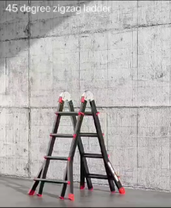 5 STEP Black Transformable Telescopic Extendable Ladder Heavy Duty Aluminium Alloy Thickened Ladder Multi-purpose Foldable Ladder