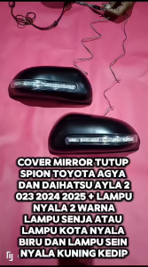 SEPASANG COVER SPION COVER MIRROR TUTUP BATOK SPION LAMPU 2WARNA AGYA AYLA 2023 2024 2025 HITAM & CHROMET