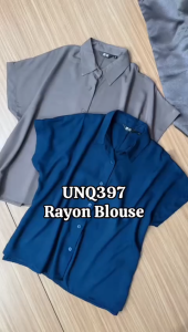 Kemeja Lengan Pendek Wanita Murah 397 SS Rayon Bl 4 Warna