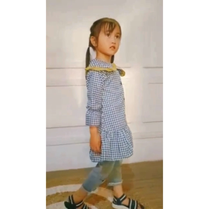 Safira Kemeja Dress Anak Perempuan Korea Style Usia 2 - 8 Tahun