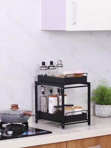 Bawah Wastafel Rak/Rak Pot Rak Panci Susun Rak/Rak Panci Wastafel Dapur Di Bawah Rak/Dapur Stainless Steel 2/3/4 Tingkat