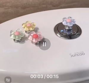 Nút Xả Bồn Cầu Hình Hoa Trong Suốt Dễ Thương – Set 3 cái – Trang Trí Nhà Vệ Sinh Độc Đáo Nhiều Màu