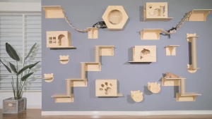 F&G Cat Tree Wood Wall Mounted Cat Nest DIY Cat Apartment Cat Furniture Cat Jumping Platform Cat Toy