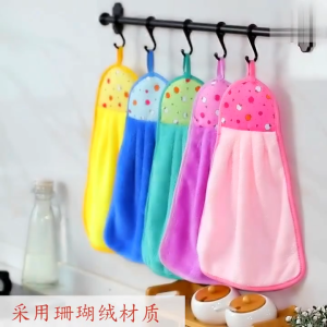 Khăn lau có móc treo tường cotton mềm mỏng mịn thấm hút nước đa năng lau tay mặt treo bếp nhà tắm lau bàn chén bát đĩa