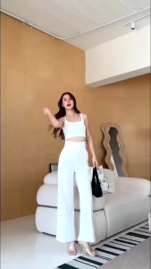 New~PANDA0037!! กางเกงแฟชั่นแบบใหม่รุ่นขอบเอวแต่งชั้น เรียบหรู สินค้าพร้อมส่ง🛍️