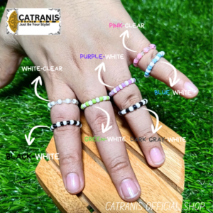 CATRANIS Cincin Manik Elastis Korea / Beads Ring / Cincin manik mote pasir / cincin manik manik