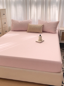 Abraca Dabra Plaid Fitted Sheet Modern Soft Cotton Grid Bedding Sheet Deep Pocket Checkered Bottom Sheet Cotton Plaid Mattress Cover Plaid Bedding Single Super Single Queen King Sizes