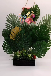 ใบไม้พลาสติกปลอมใบไม้ปลอม ตกแต่งบ้าน พร็อพสำหรับถ่ายรูปสินค้า ตกแต่งงานเลี้ยง งานแต่งงาน