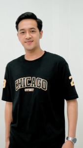 Otsky Kaos Pria Ft Chicago Black X GM006 Cotton 24s