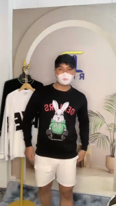 Áo sweater nam nữ chất nỉ dày dặn xịn sò in hình thỏ - Áo hoodie nữ form rộng chất nỉ