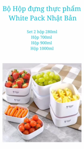 Hộp nhựa đựng thực phẩm SANADA White Pack nắp dẻo nội địa Nhật Bản