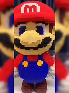 50cm Nano Block Mario Bros 3D Model Mainan Blok Bangunan Bertumpuk Blok Bangunan DIY