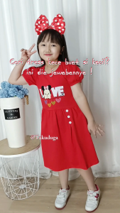 Baju Anak Cewek Perempuan Dress Kaos Usia 3 4 5 6 7 8 Tahun Bordir Tsum Tsum