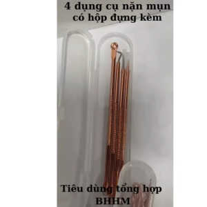 Bộ 4 cây nặn mụn xi hồng cao cấp có hộp đựng tiện lợi - Skincare Làm Đẹp Da.