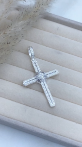 Mặt Dây Chuyền Nam Bạc 925 Hình Thánh Giá Đính Đá Bạc Hiểu Minh MDN484
