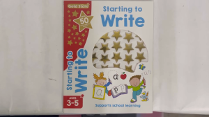 Gold Stars Starting to Write Activity Book With 32 Pages & Stickers To Learn About Alphabet & Letters For Children Ages 3-5