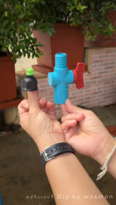 หัวฉีดน้ำด้านเดียว หัวสปริงเกอร์จ่ายน้ำ เกลียวใน 4 หุน หัวบิดหมุนปรับทิศทางน้ำได้