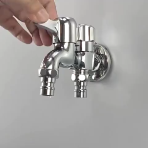 Parya Bathroom Faucet 304 Stainless Steel Faucet Two Way Faucet 1 in 2 out Wash machine Faucet Black