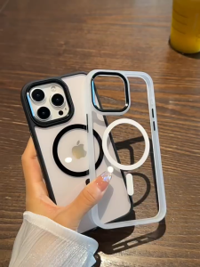 อะคริลิคหรูหรา Antiskid โปร่งใสสำหรับ เคส เคสไอโฟน for iphone 16 15 14 13 12 11 pro promax plus แม่เหล็กกันกระแทกเลนส์ฝาครอบ#ip20