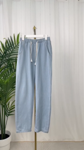 4Colours Elastic waist Mens Straight Light Blue Pants Boyfriend Jeans  Costume Dancer Pants